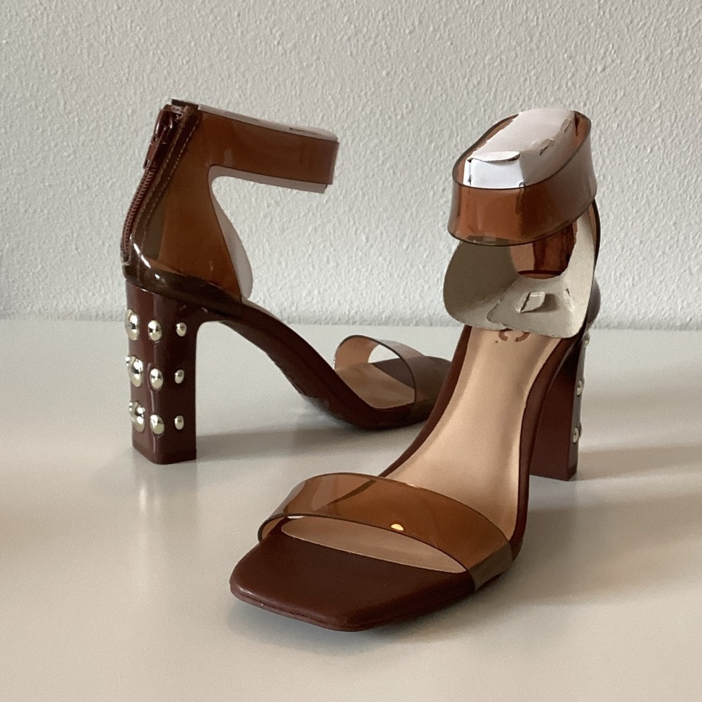 Inc Elegant Brown Ankle Strap Heels Size 6‎ WD